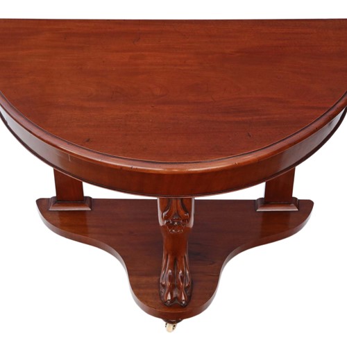 Victorian mahogany demi-lune console table 